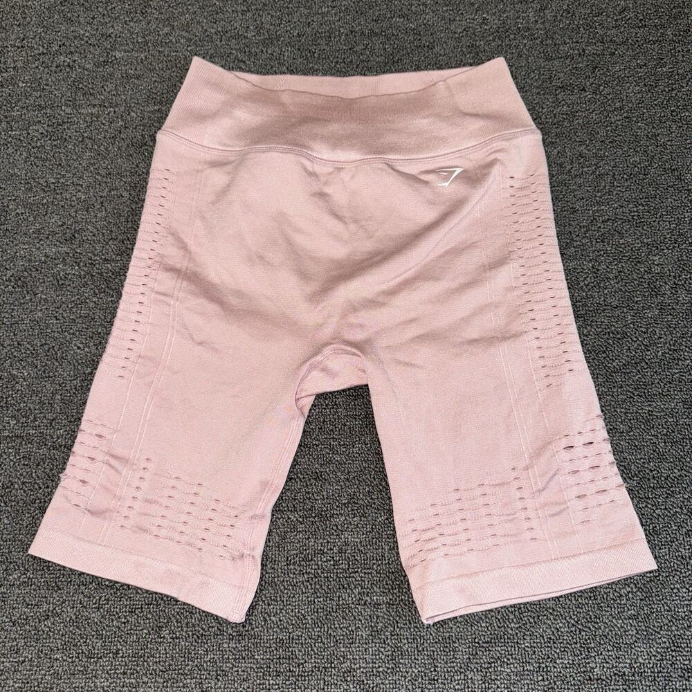 Gymshark Glow Seamless Shorts‎ Womens Small Light Pink Workout Gym High-Waisted